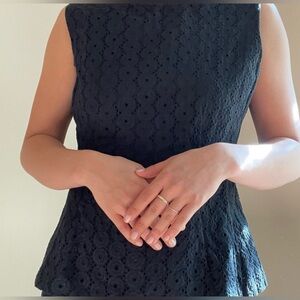 Kate spade‎ peplum eyelet top side zip, Size M